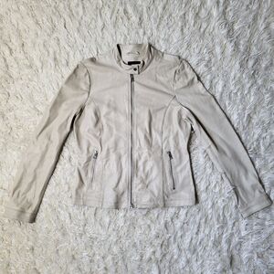 LAMARQUE X REVOLVE  Leather /Linen Blend Biker Jacket Size Medium